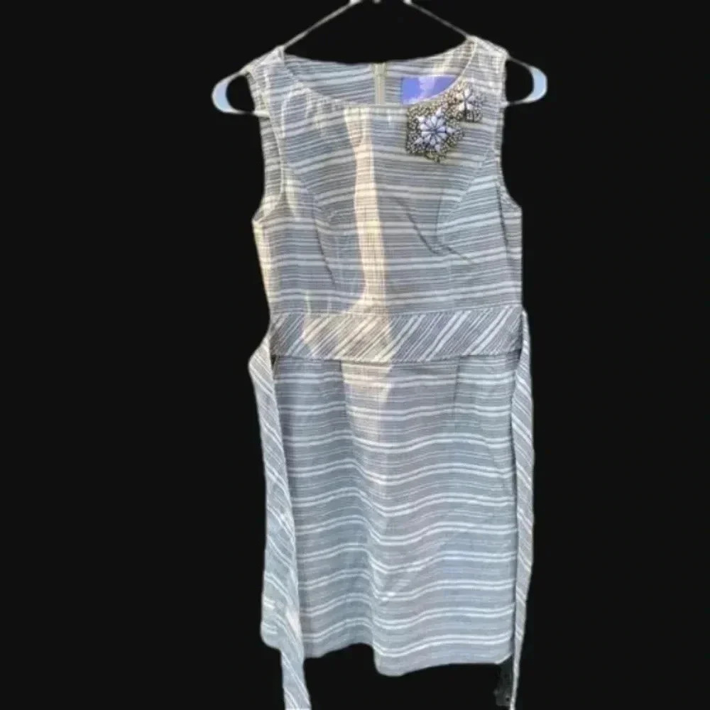 Vera Wang Lavender Label Stripped Mini Dress - Size 2 - Excellent Condition